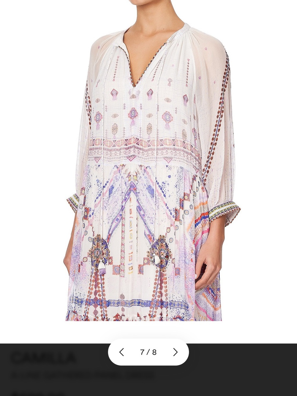 Camilla Cream Dress with Lavender Speckle Detail